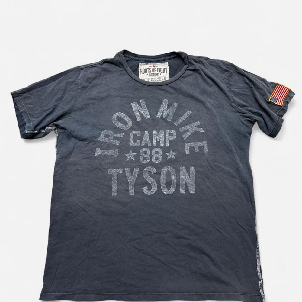 Roots of Fight Iron Mike Tyson Camp 88 Cotton T-Shirt Faded Black XXL